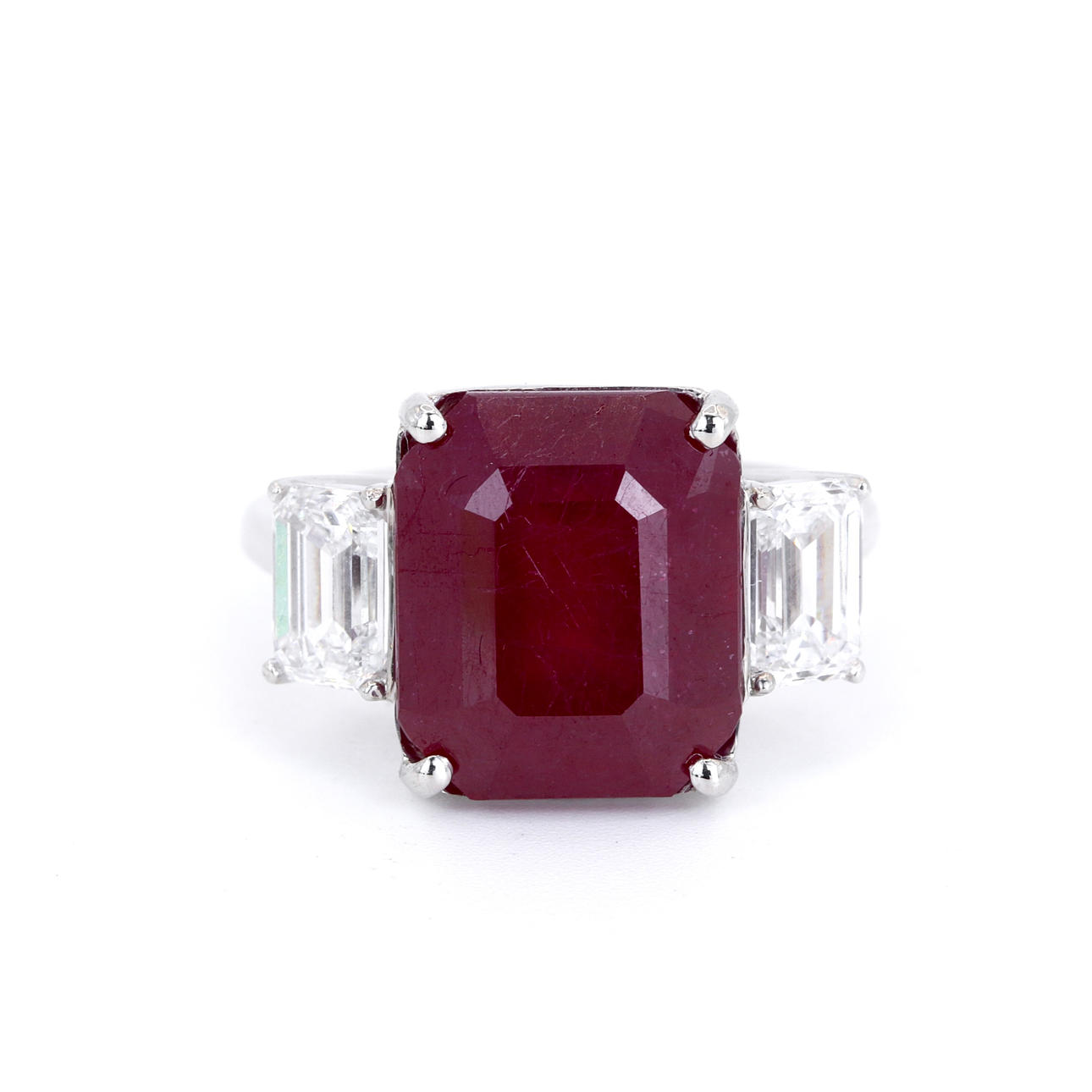 PLATINUM RUBY AND DIAMOND RING