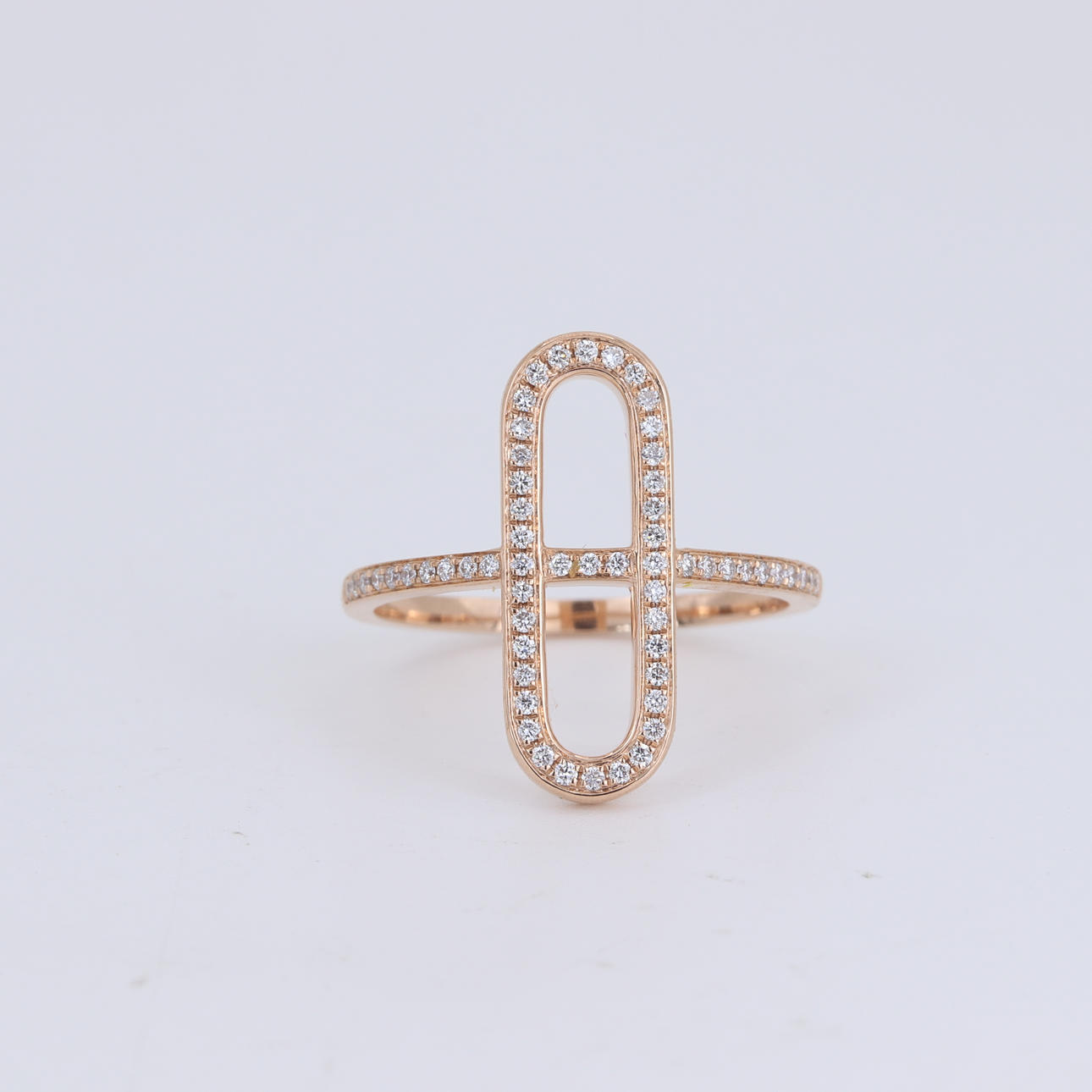 HERMES 'CHAINE D'ANCRE RING' 18CT ROSE GOLD DIAMOND RING