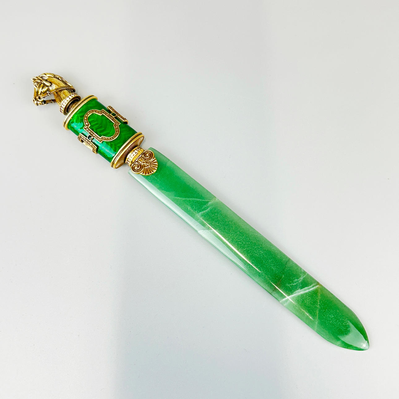RUSSIAN SILVER, GILT, AND ENAMEL LETTER OPENER