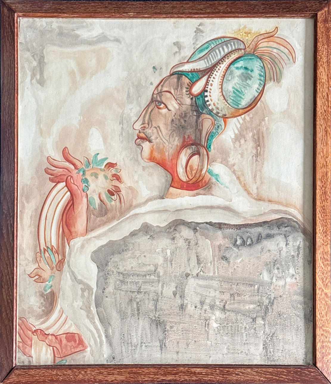 SARKIS KATCHADOURIAN. 'QUEEN OF CEYLON' WATERCOLOUR