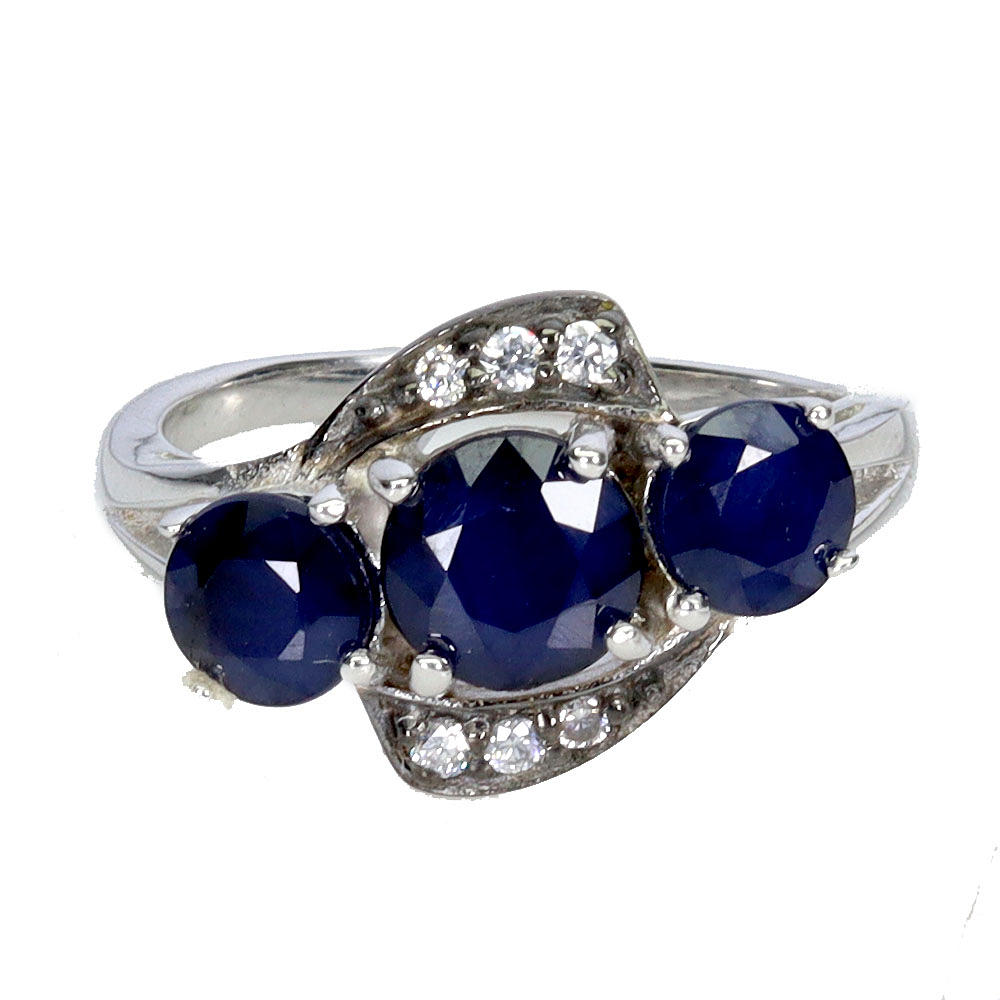 SILVER SAPPHIRE RING