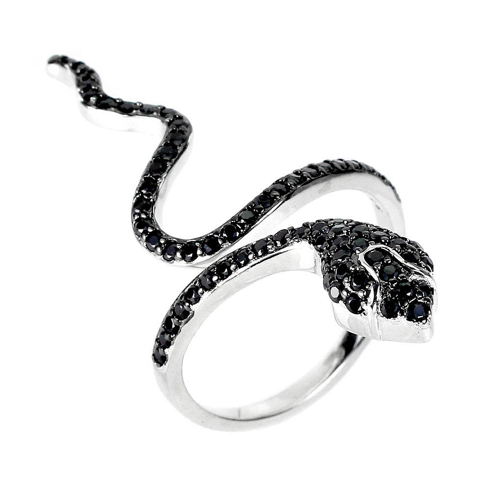 BLACK SPINEL SNAKE RING