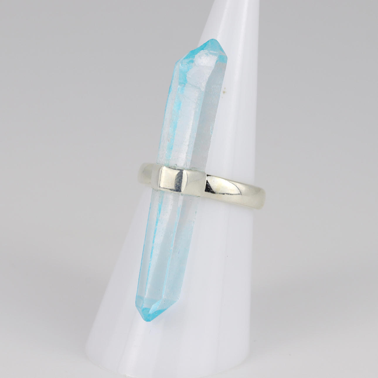 SILVER AQUAMARINE RING