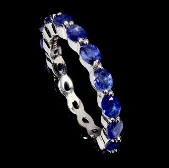 SAPPHIRE SILVER FULL ETERNITY RING