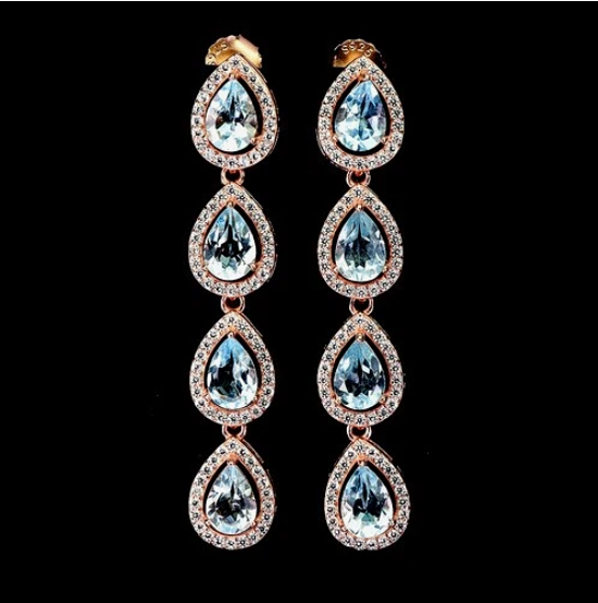 BLUE TOPAZ DROP EARRINGS
