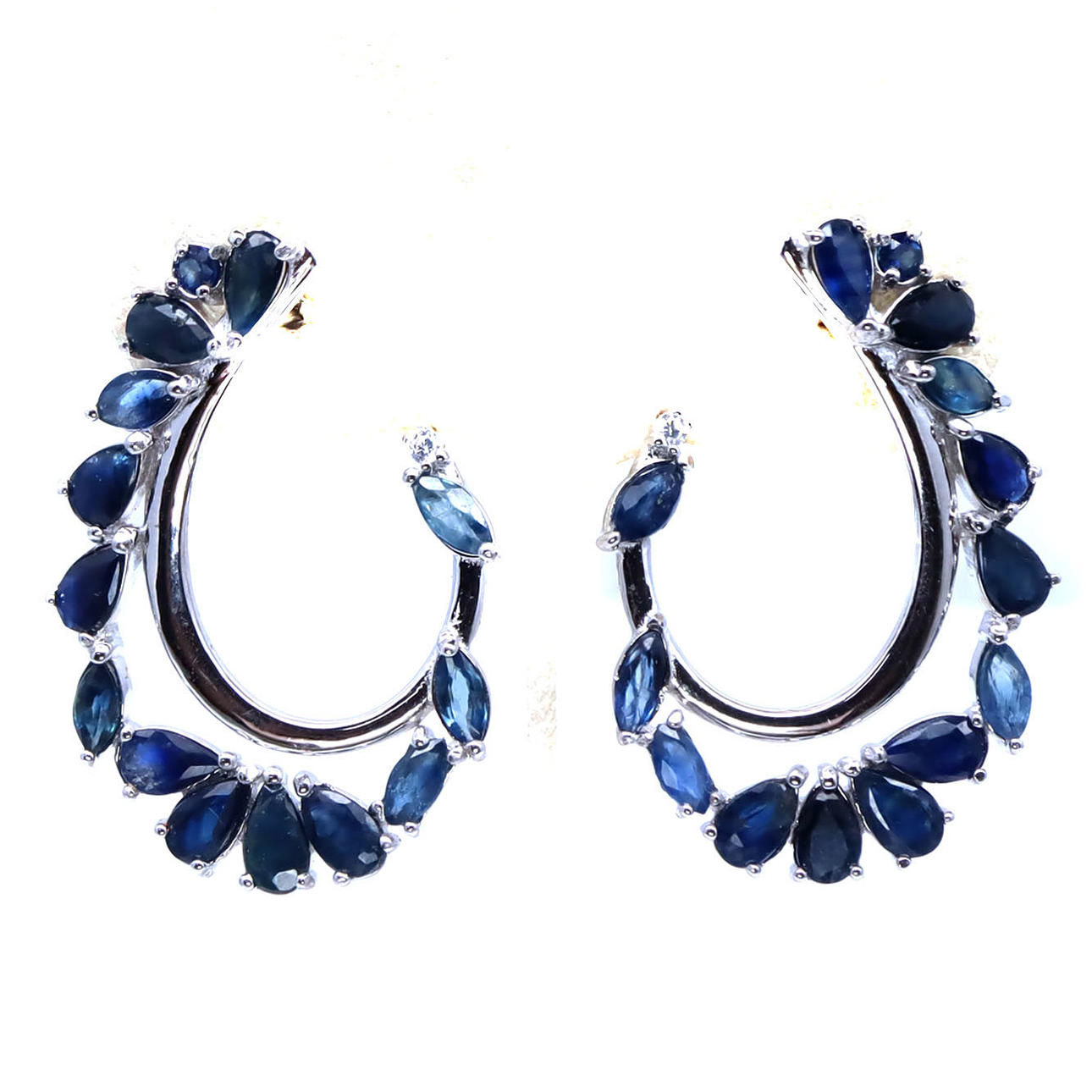 SAPPHIRE SILVER EARRINGS