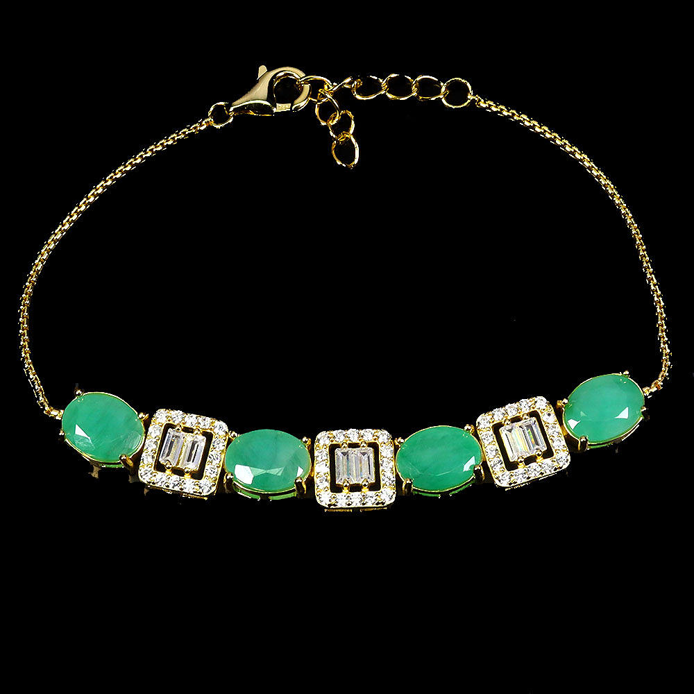 EMERALD SILVER GILT BRACELET