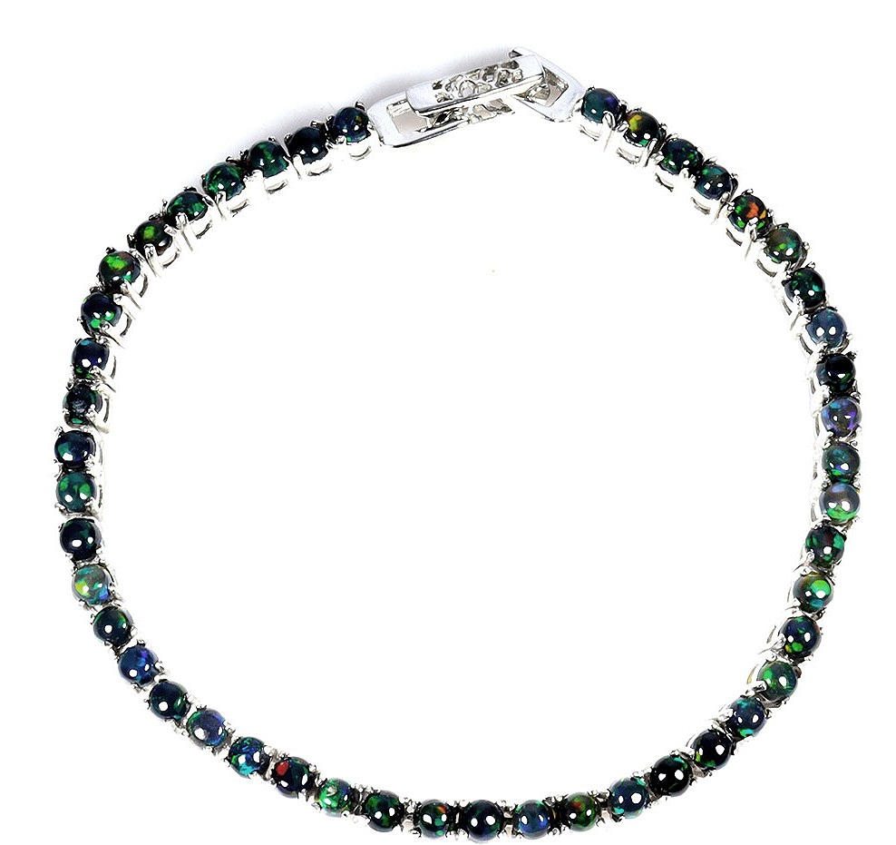 BLACK OPAL SILVER BRACELET