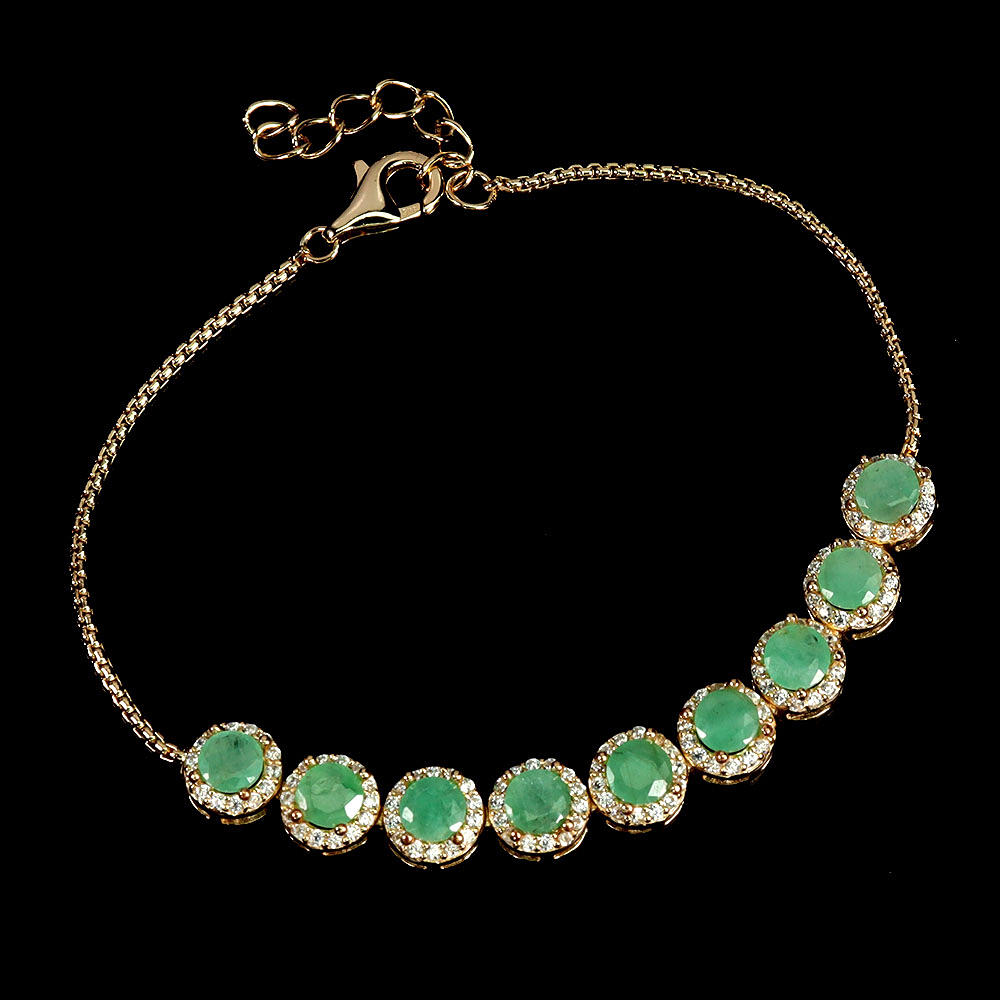 EMERALD SILVER GILT BRACELET
