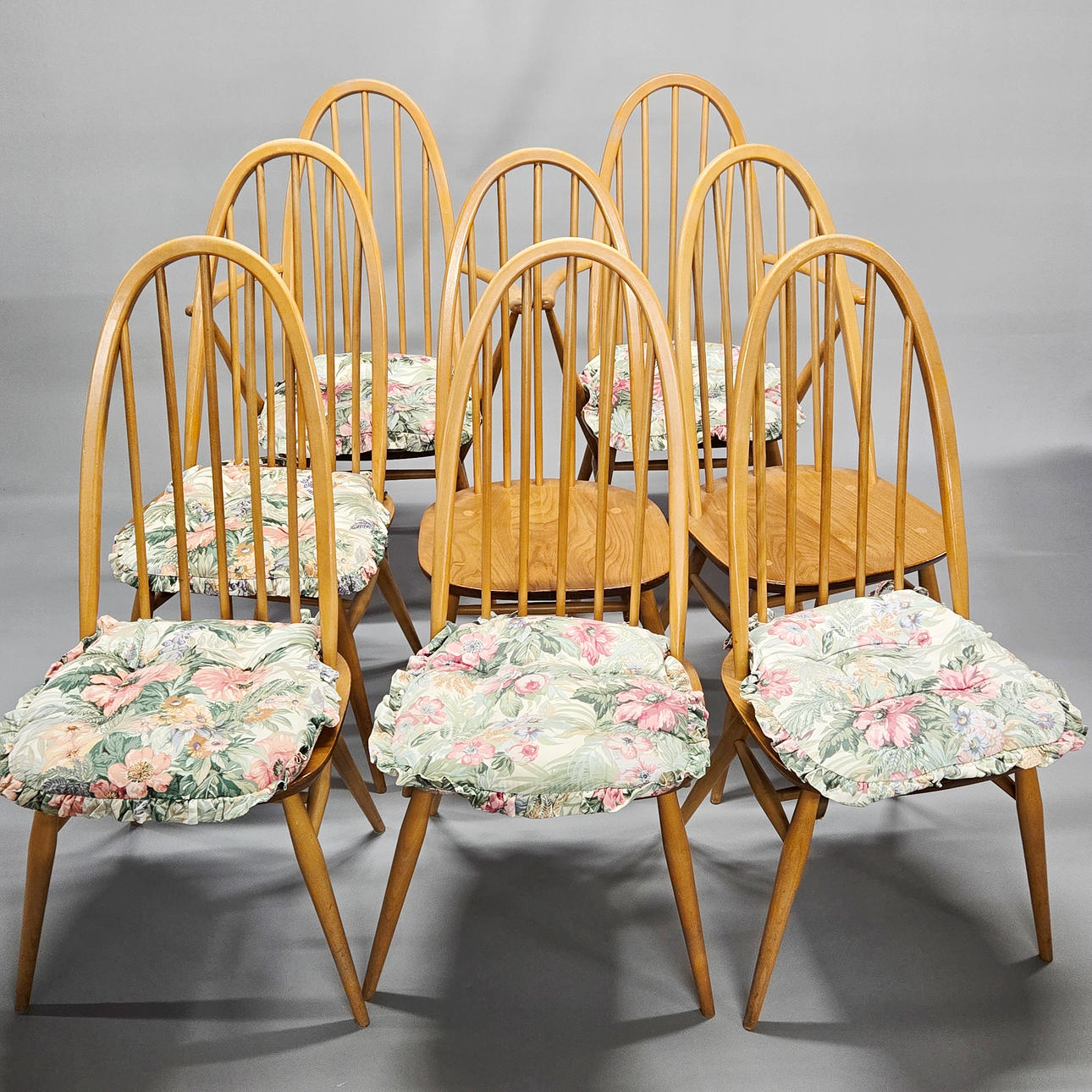 EIGHT ERCOL DINING CHAIRS