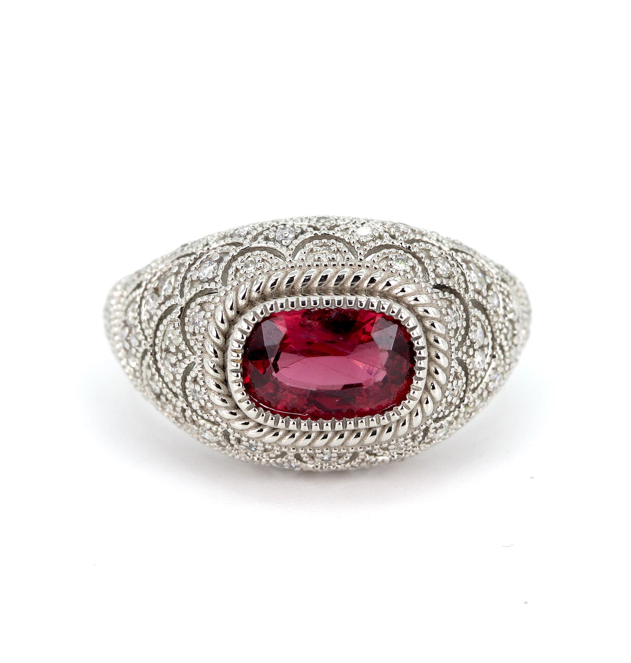 PLATINUM SPINEL SET RING