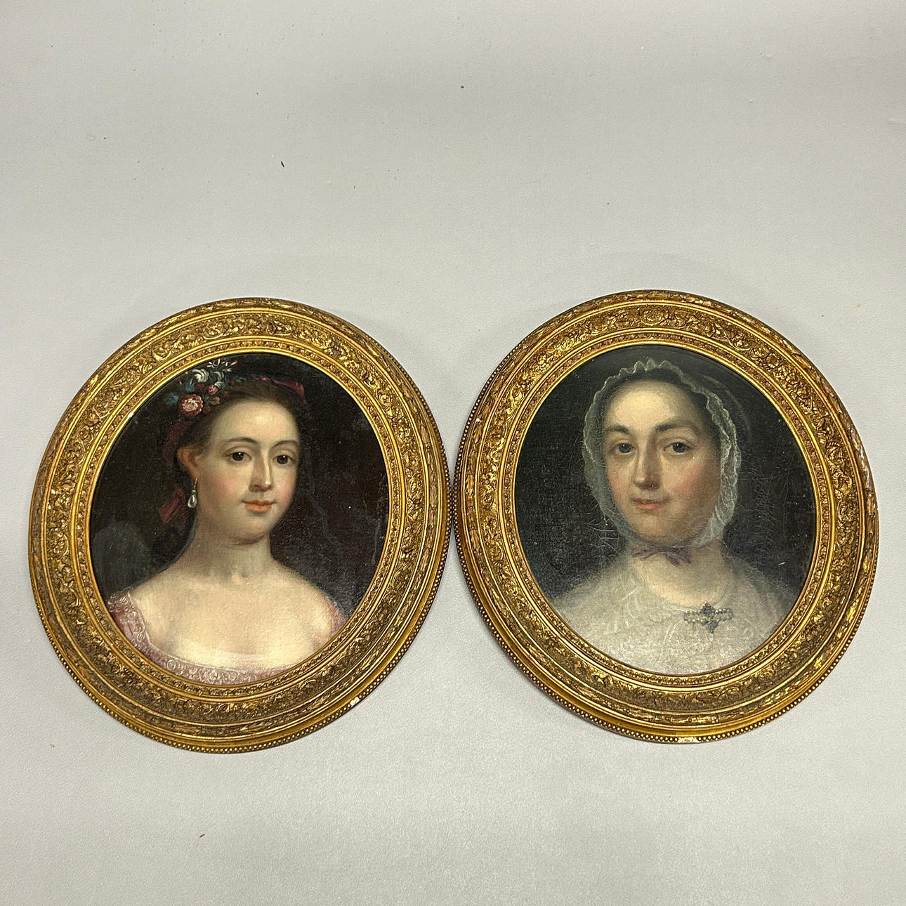 PAIR OF ANTIQUE OILS ON CANVAS